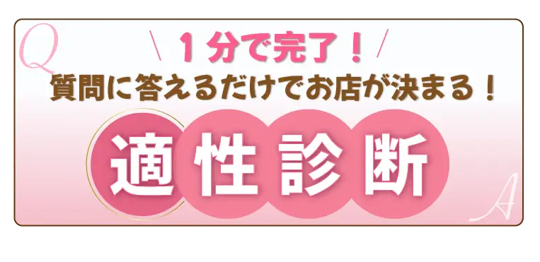 1分で完了！質問に答えるだけでお店が決まる！適性診断