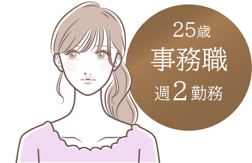 25歳・事務職（週2勤務）