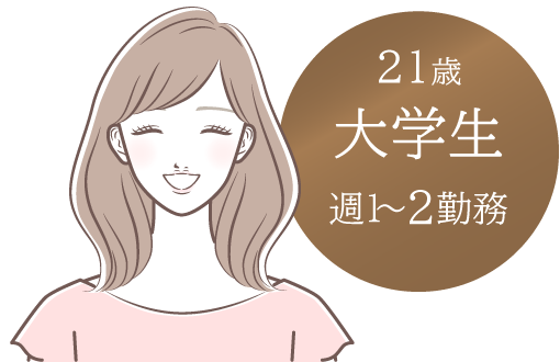 21歳・大学生（週1～2勤務）