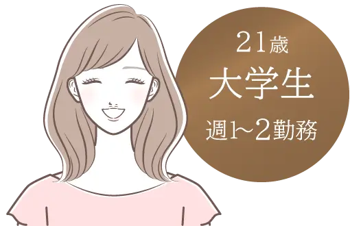 21歳・大学生（週1～2勤務）